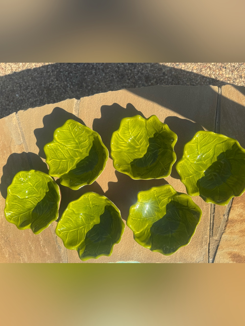 1960s Mid-Century Modern Sequoia Ware Cabbage Leaf Bowls – Set of 6